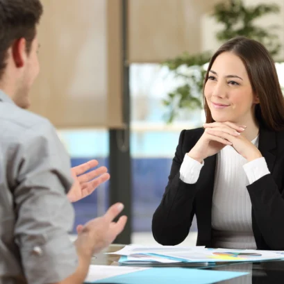 Business Lawyer Having Positive Meeting With Client